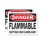 Signmission Flammable Keep Heat and Flames Away Danger Sign, Vinyl Decal, 14in W x 10in L, 2PK OS-2PACK-DS-D-1014-L-19367 - alternate 1
